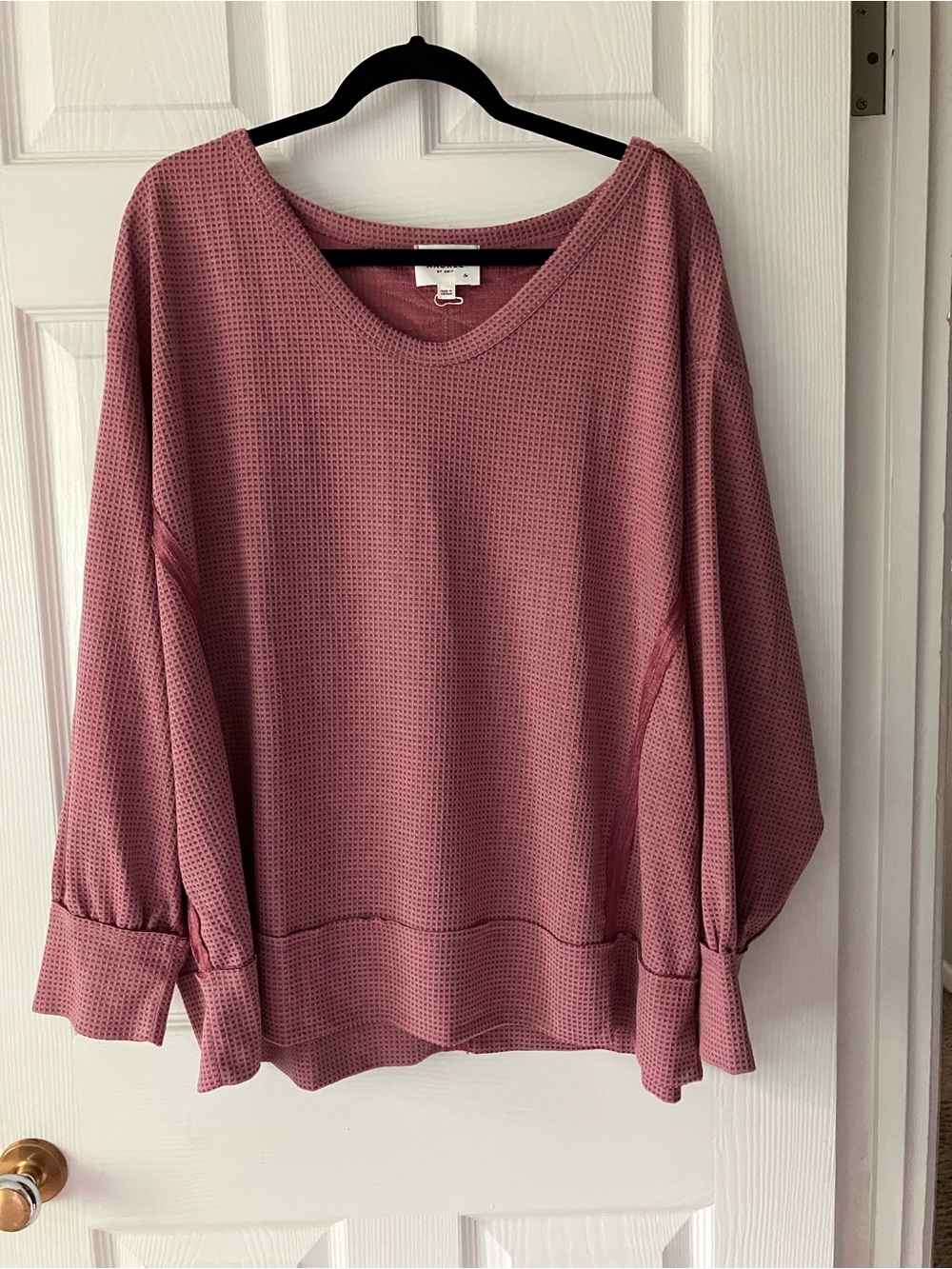 ANDRÉE BY UNIT Waffle Knit Top - Dusty Rose